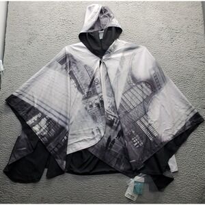 Rain Caper by Gazebo Green Hooded Poncho Rain Cape Womens OS Multi Reversible